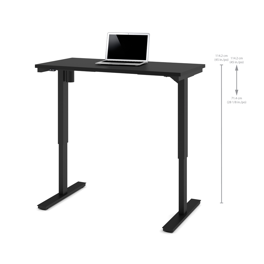 24" x 48" Electric Height adjustable table in Black. Picture 1