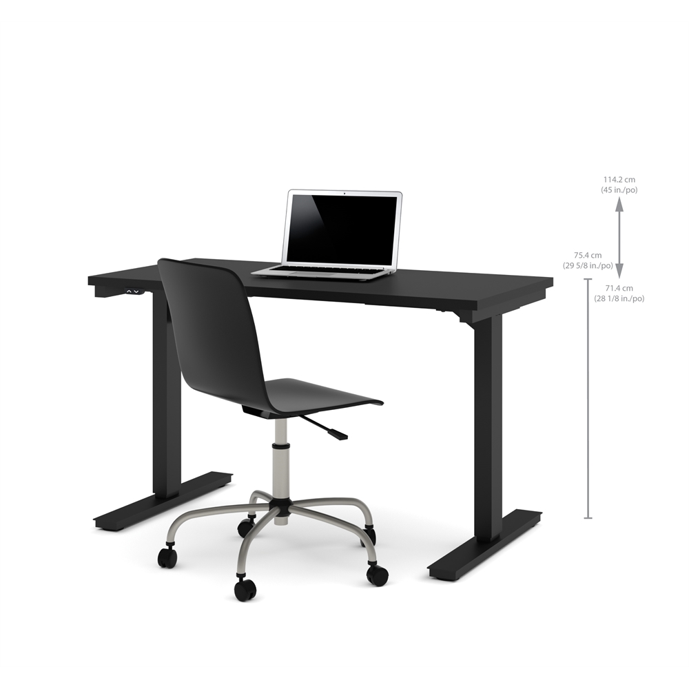 24" x 48" Electric Height adjustable table in Black. Picture 2