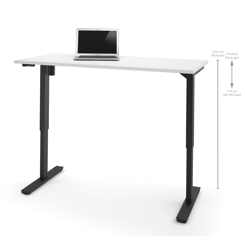 30" x 60" Electric Height adjustable table in White. Picture 1