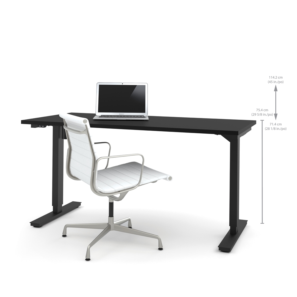30" x 60" Electric Height adjustable table in Black. Picture 2