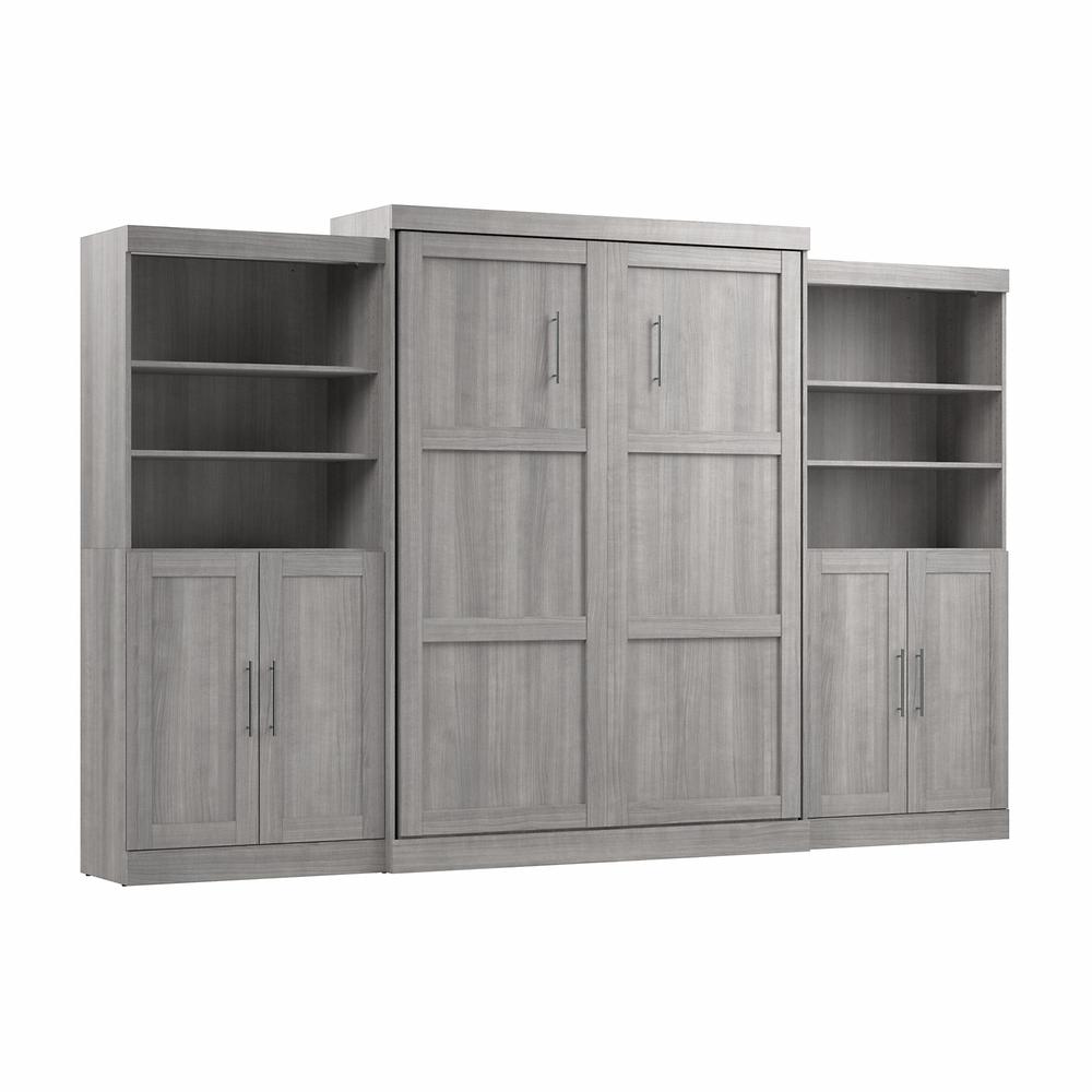 Pur Queen Murphy Bed with Closet Storage Organizers (136W) in Platinum Gray. Picture 1