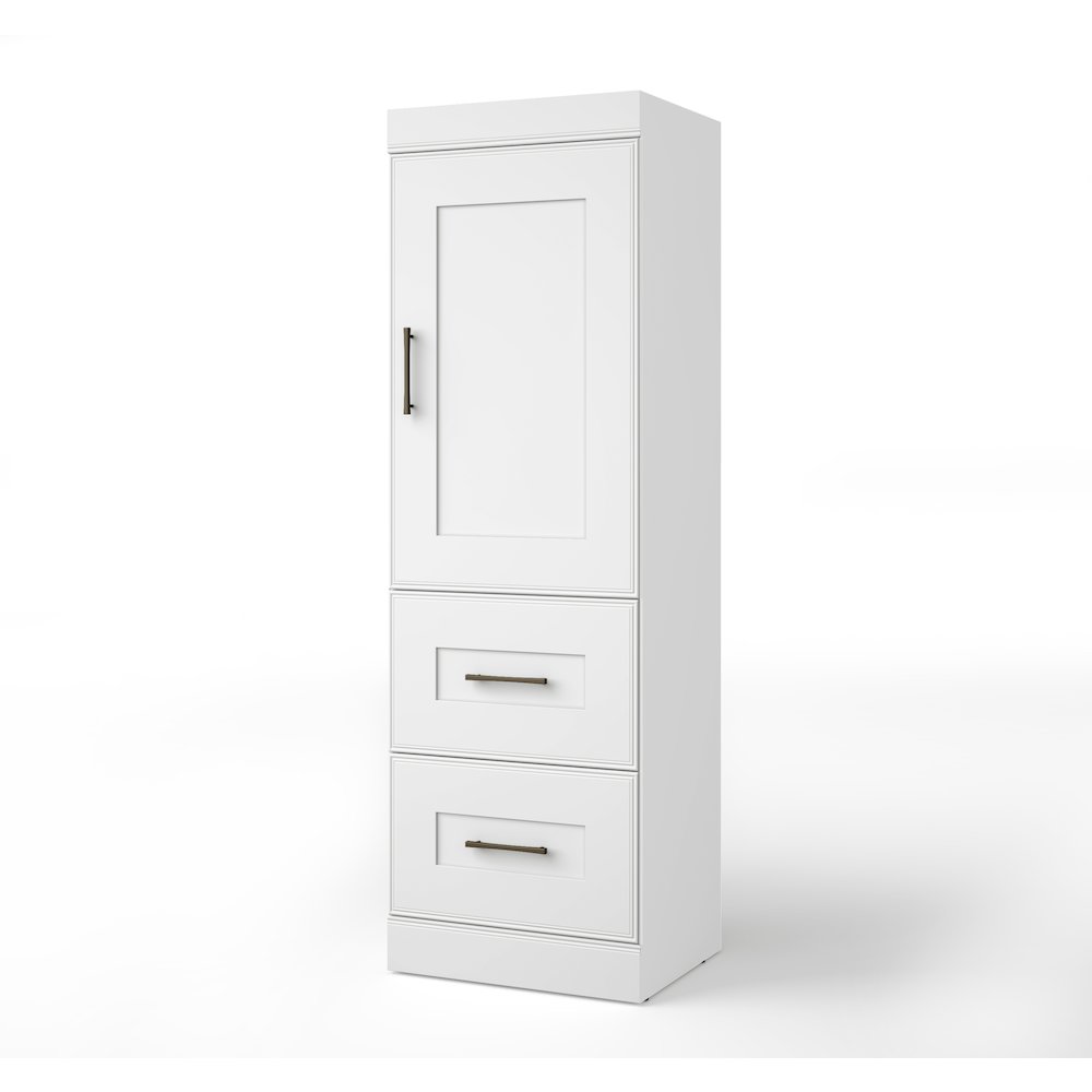 Edge by Bestar 2-Drawer Storage Unit with Door in White. Picture 1