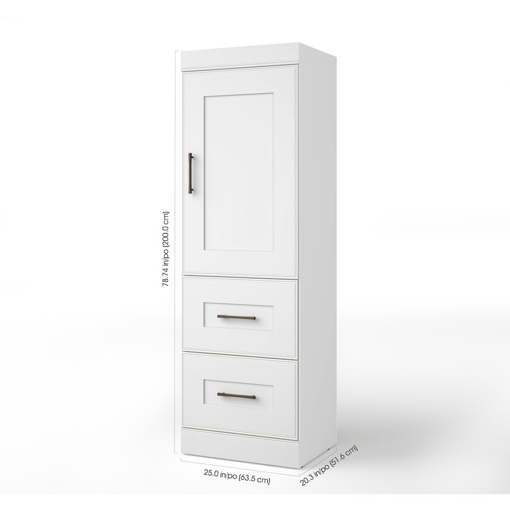 Edge by Bestar 2-Drawer Storage Unit with Door in White. Picture 2