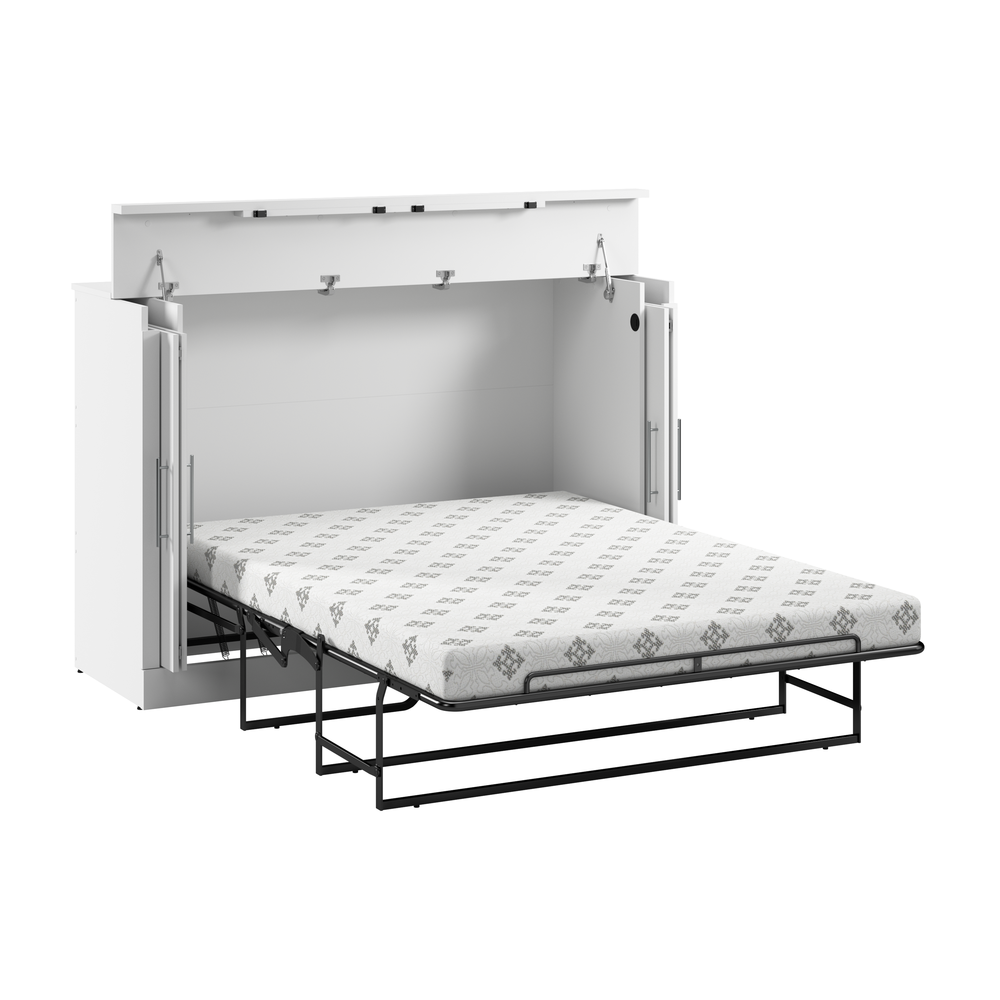 69W Full Cabinet Bed with Mattress in White. Picture 3