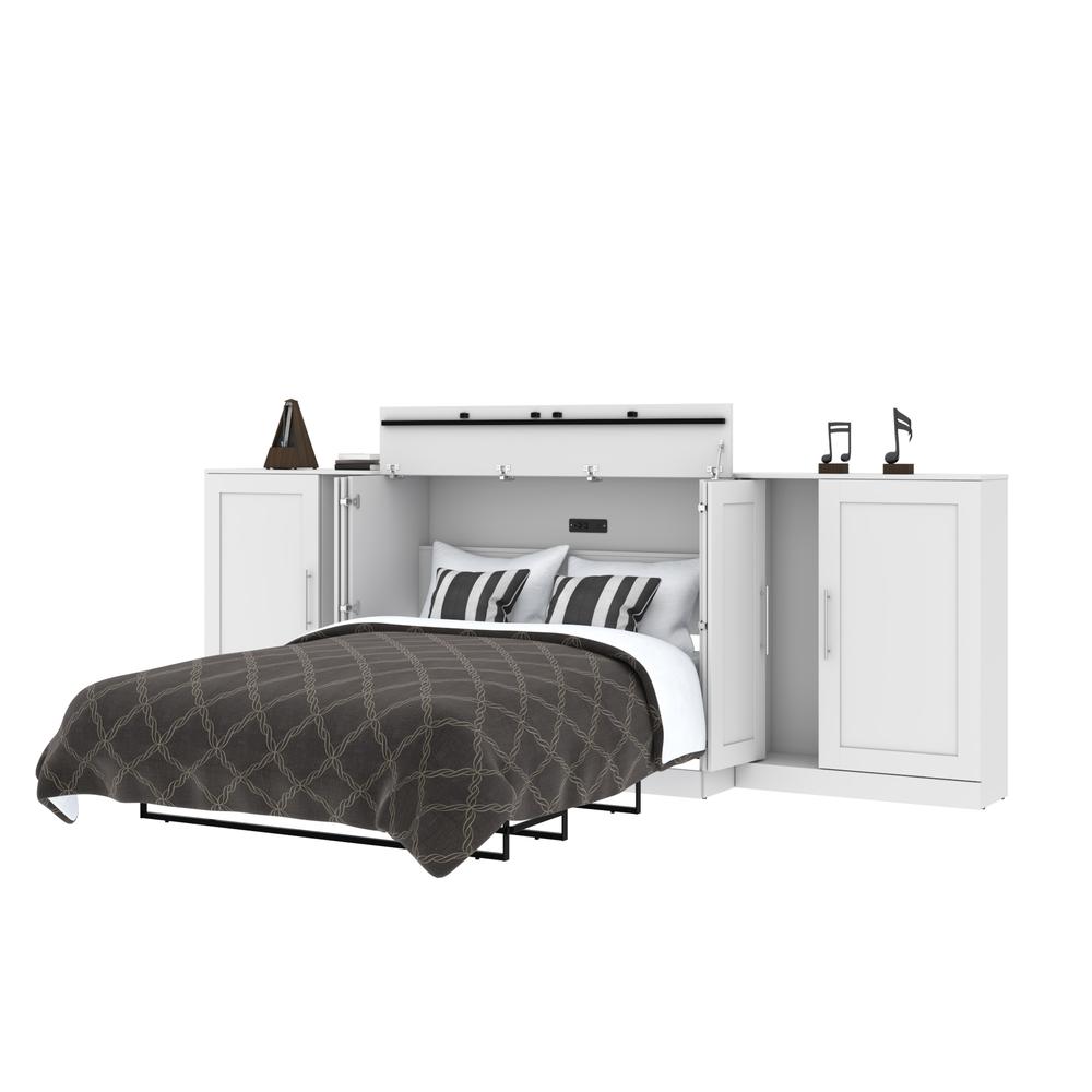 Pur by Bestar Full Cabinet Bed with Two Storage Units - White. Picture 4