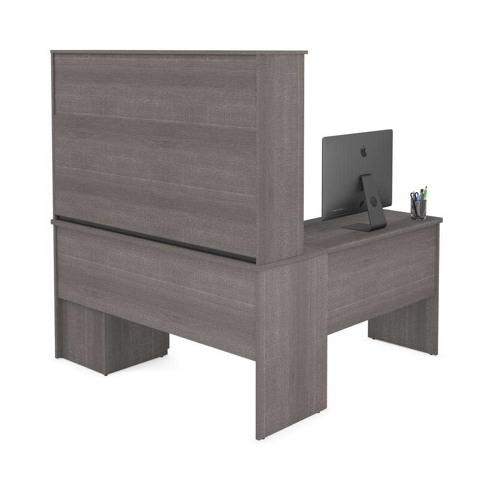 Innova Plus L-shaped desk in Bark Gray. Picture 4