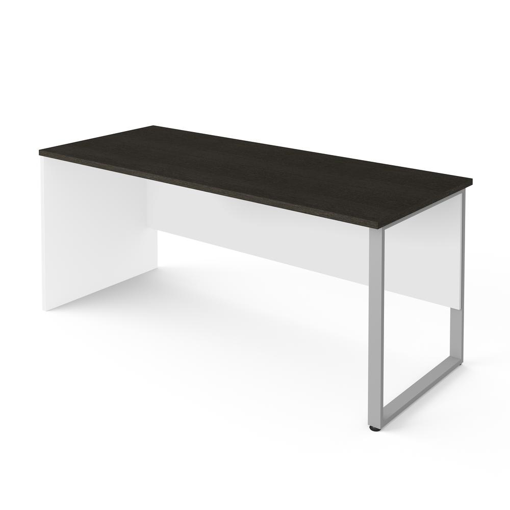Bestar Pro-Concept Plus 72W Table Desk with Rectangular Metal Leg in white & deep grey. Picture 1