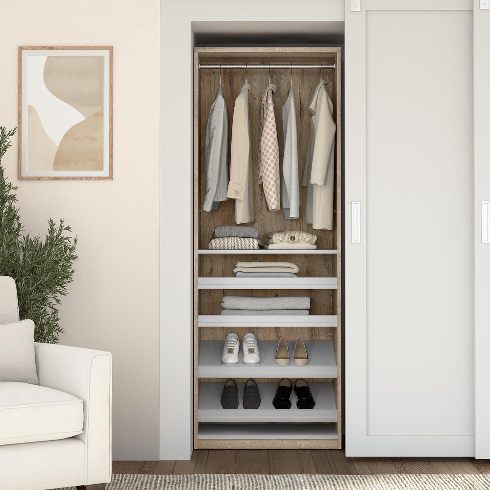 Cielo 30W Closet Organizer in Rustic Brown and White. Picture 2