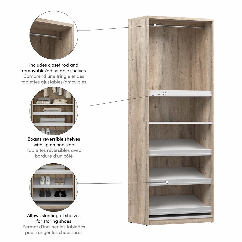 Cielo 30W Closet Organizer in Rustic Brown and White. Picture 4