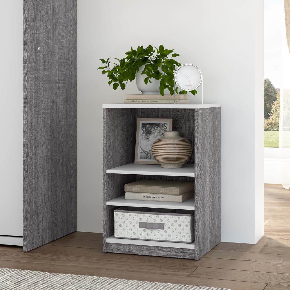 Cielo 20W Nightstand in Bark Gray and White. Picture 2