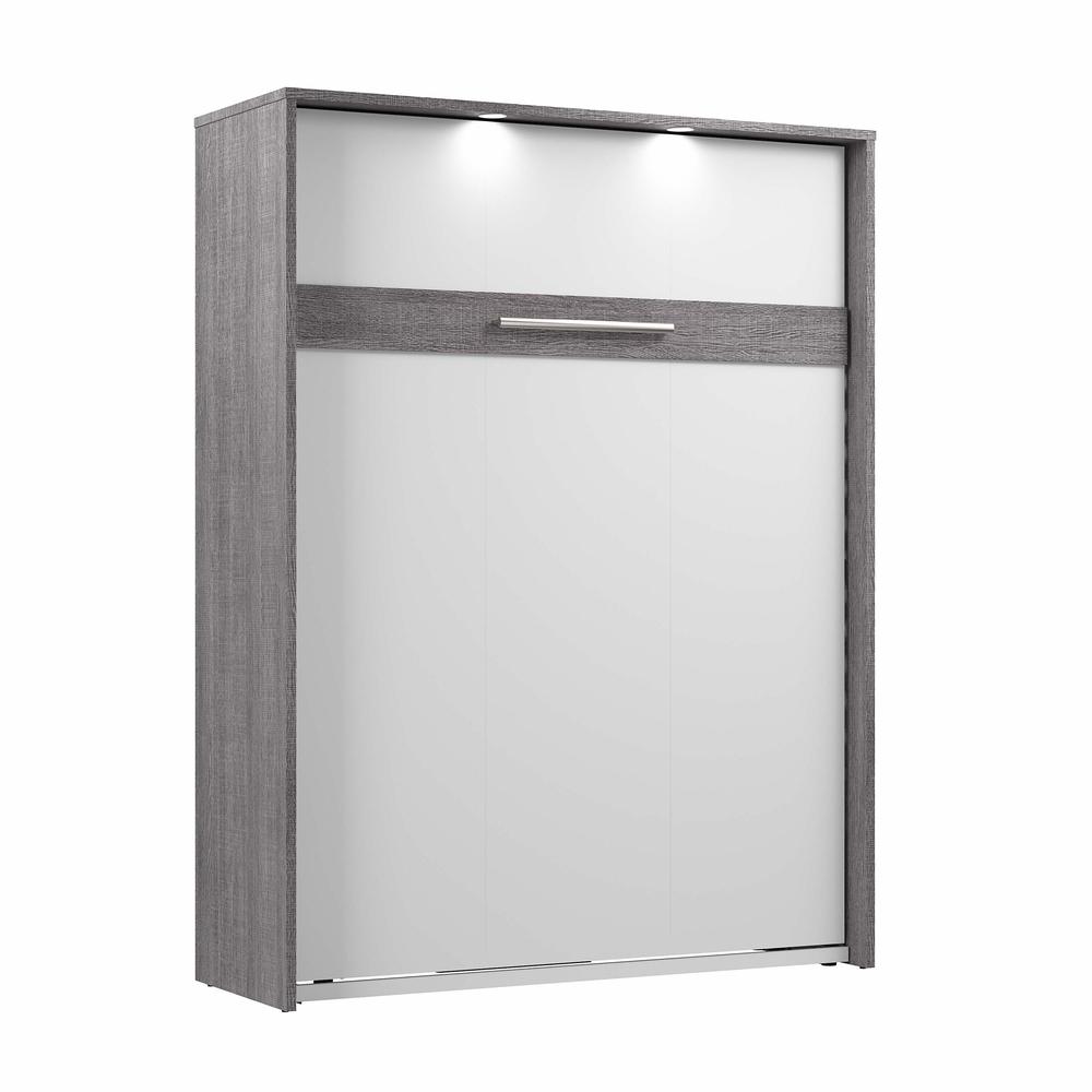Cielo 60W Queen Murphy Bed in Bark Gray and White. Picture 1