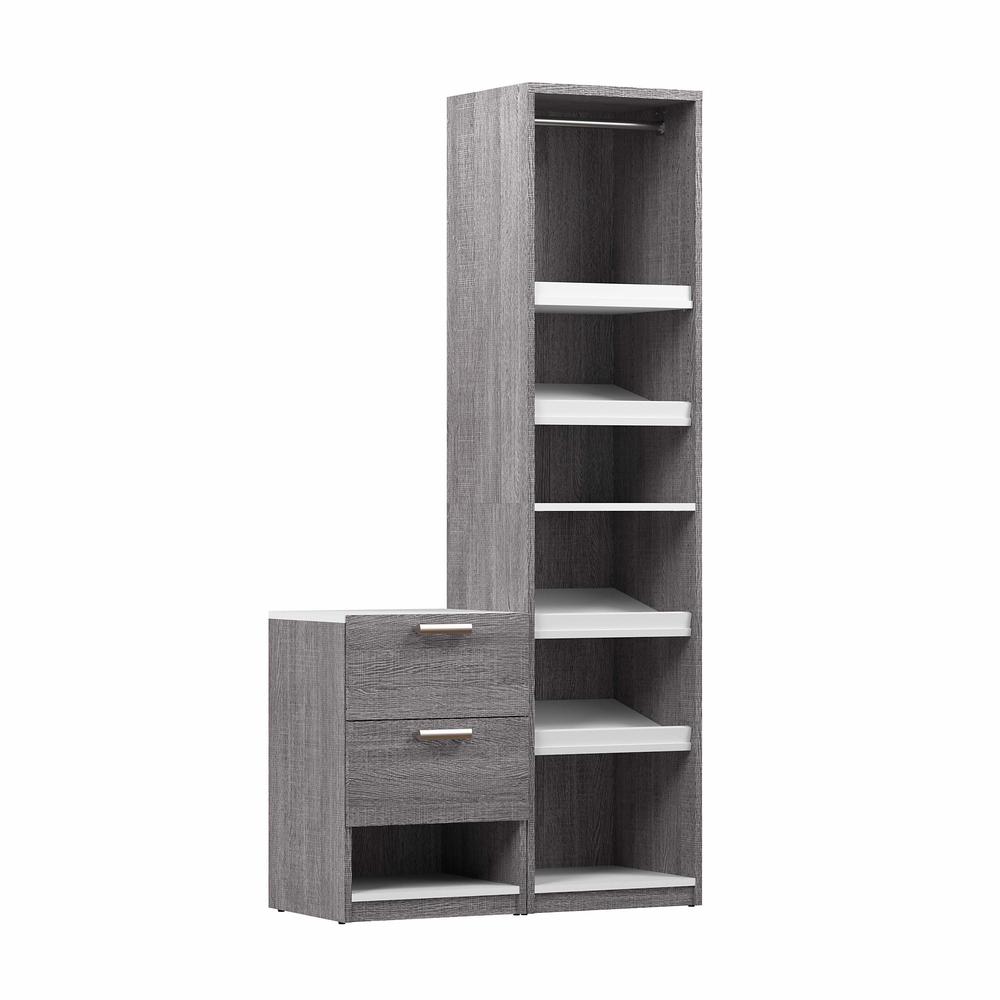 Cielo 40W Closet Organizer System in Bark Gray and White. Picture 1