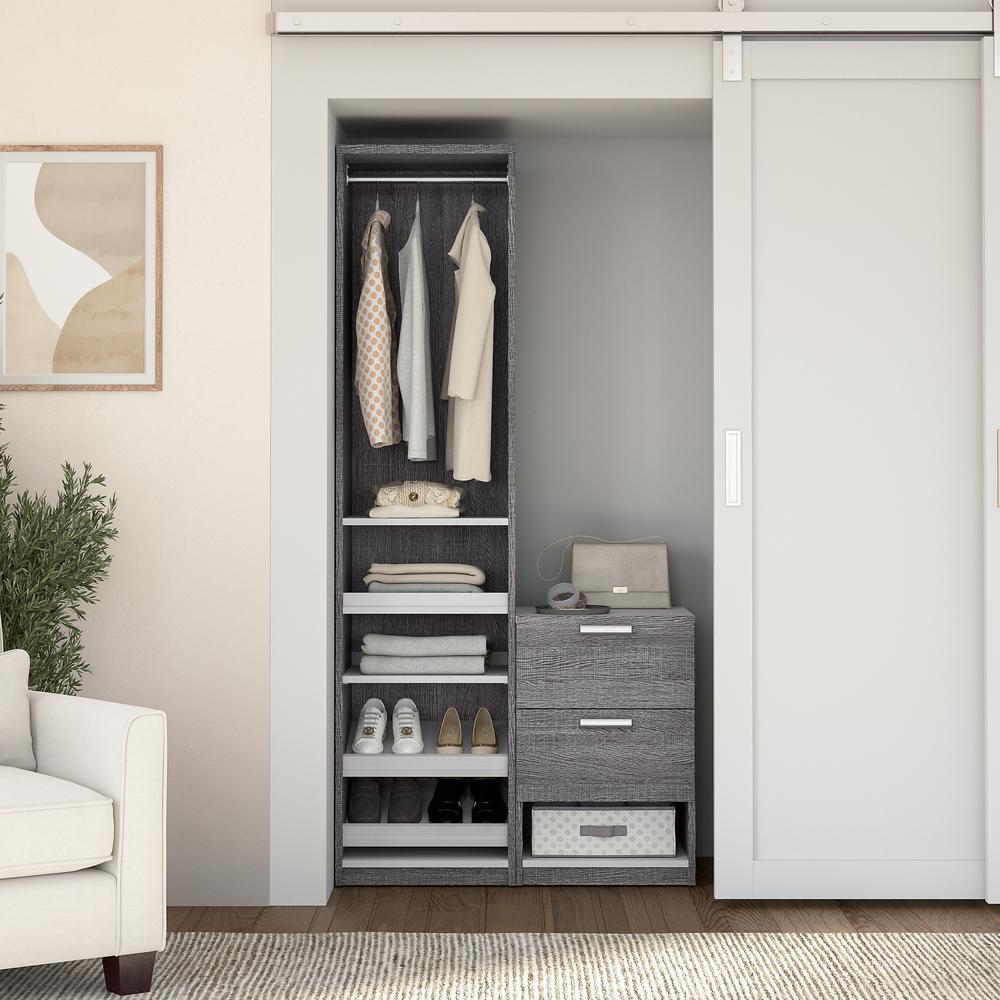 Cielo 40W Closet Organizer System in Bark Gray and White. Picture 2