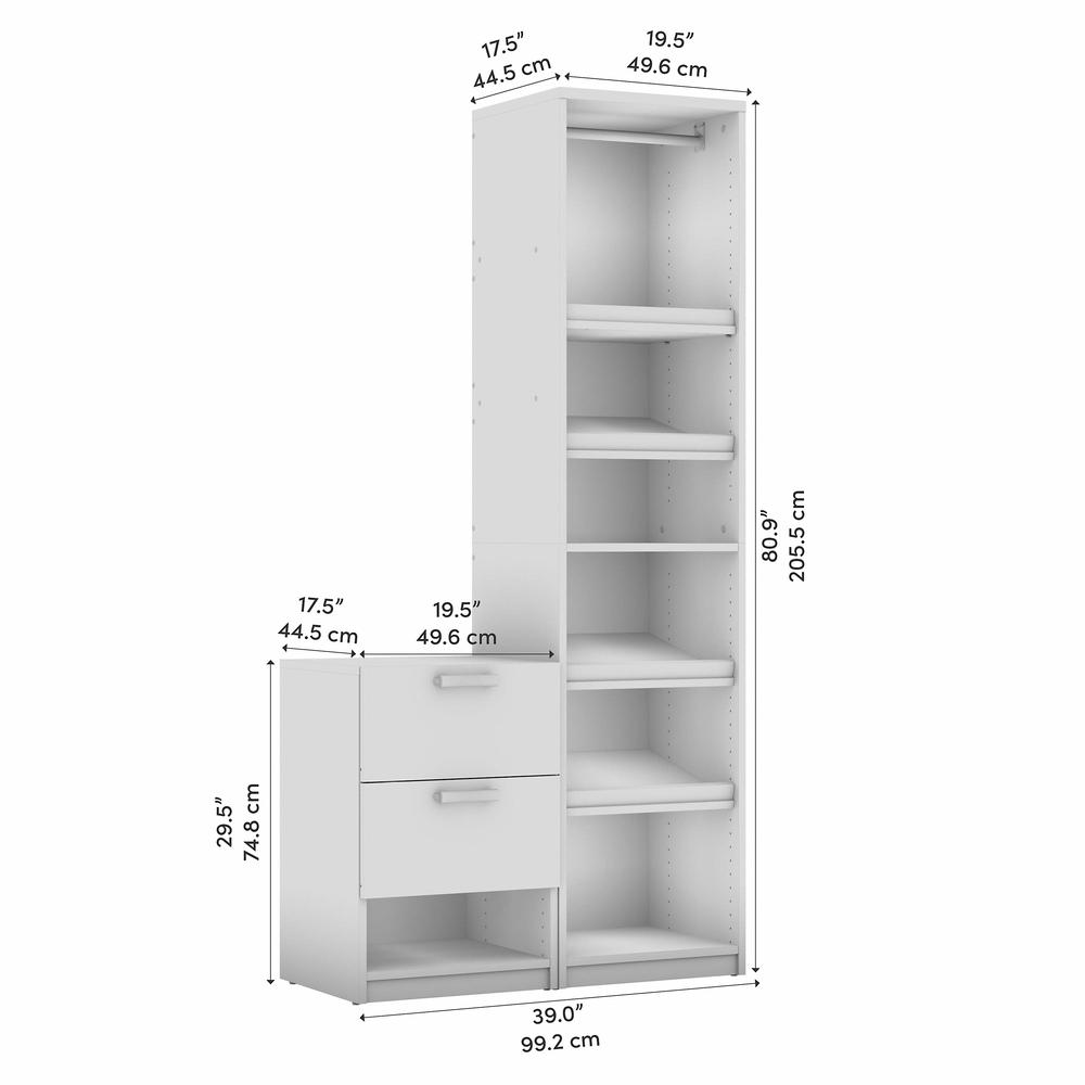 Cielo 40W Closet Organizer System in Bark Gray and White. Picture 7