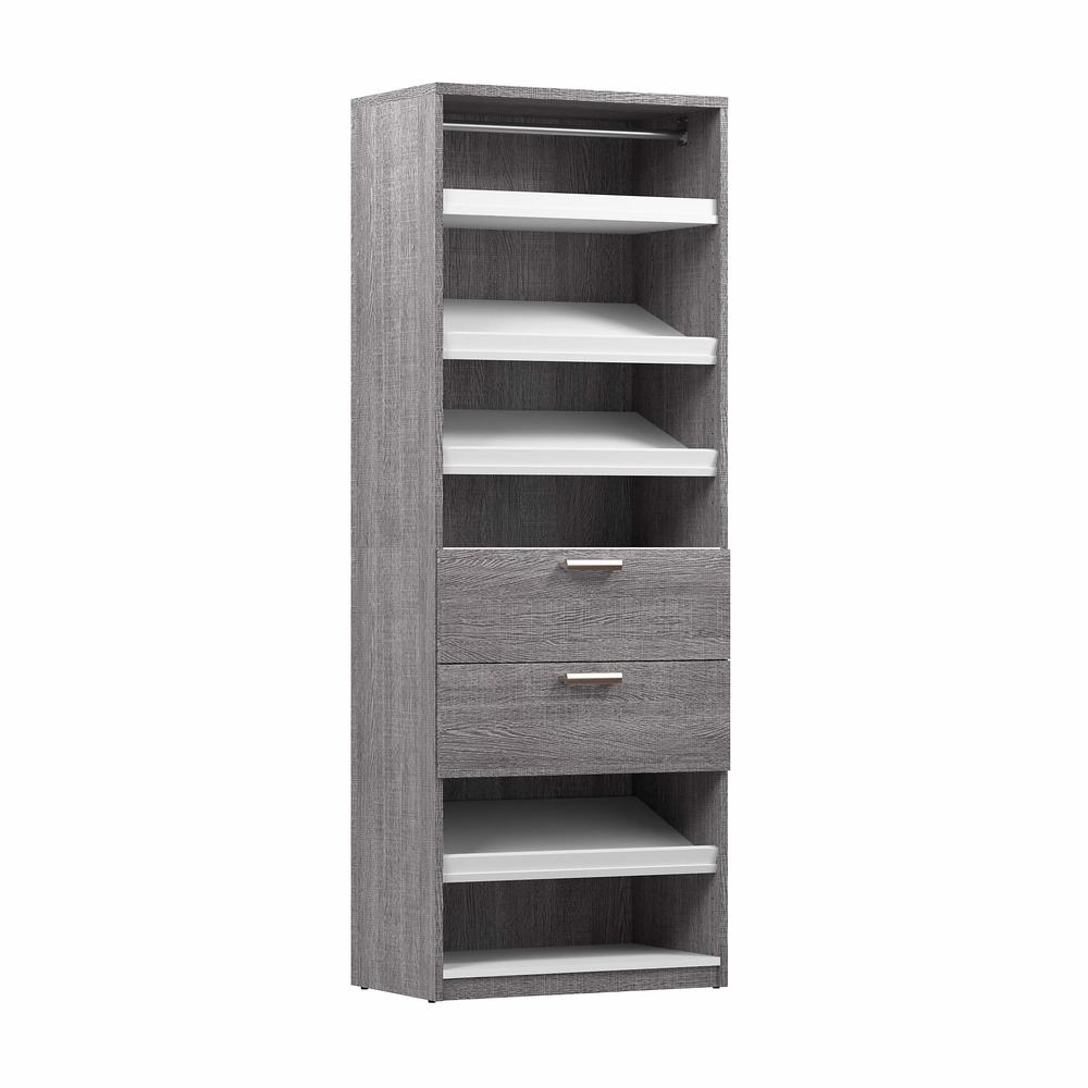 Cielo 30W Closet Organizer with Drawers in Bark Gray and White. Picture 1