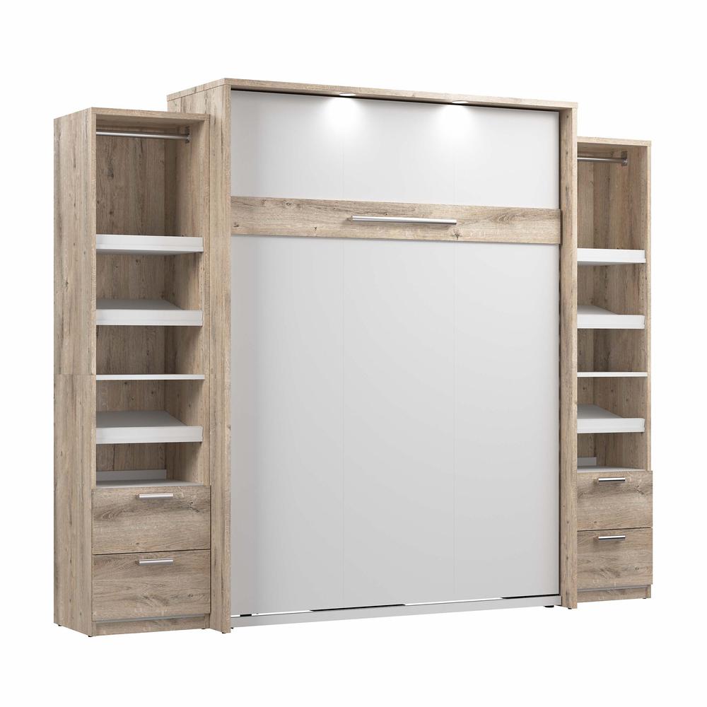 Cielo Queen Murphy Bed and 2 Narrow Closet Organizers with Drawers (105W). Picture 1