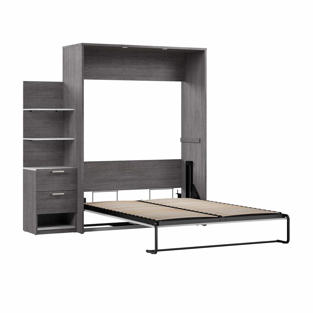 Cielo Queen Murphy Bed with Nightstand and Floating Shelves (85W). Picture 4