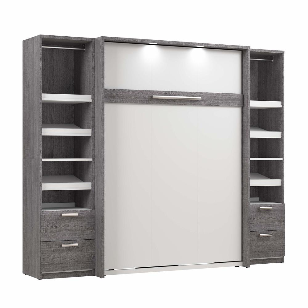 Cielo Full Murphy Bed and 2 Narrow Closet Organizers with Drawers (99W). Picture 1