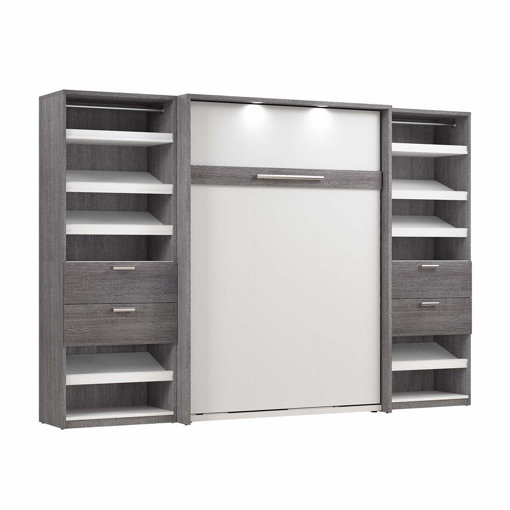 Cielo Full Murphy Bed with 2 Closet Organizers with Drawers (119W). Picture 1