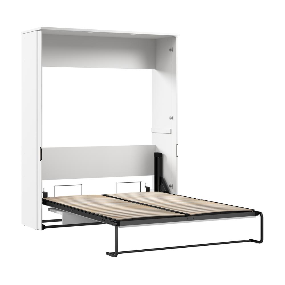 Lumina 68W Queen Murphy Bed with Desk in White. Picture 2