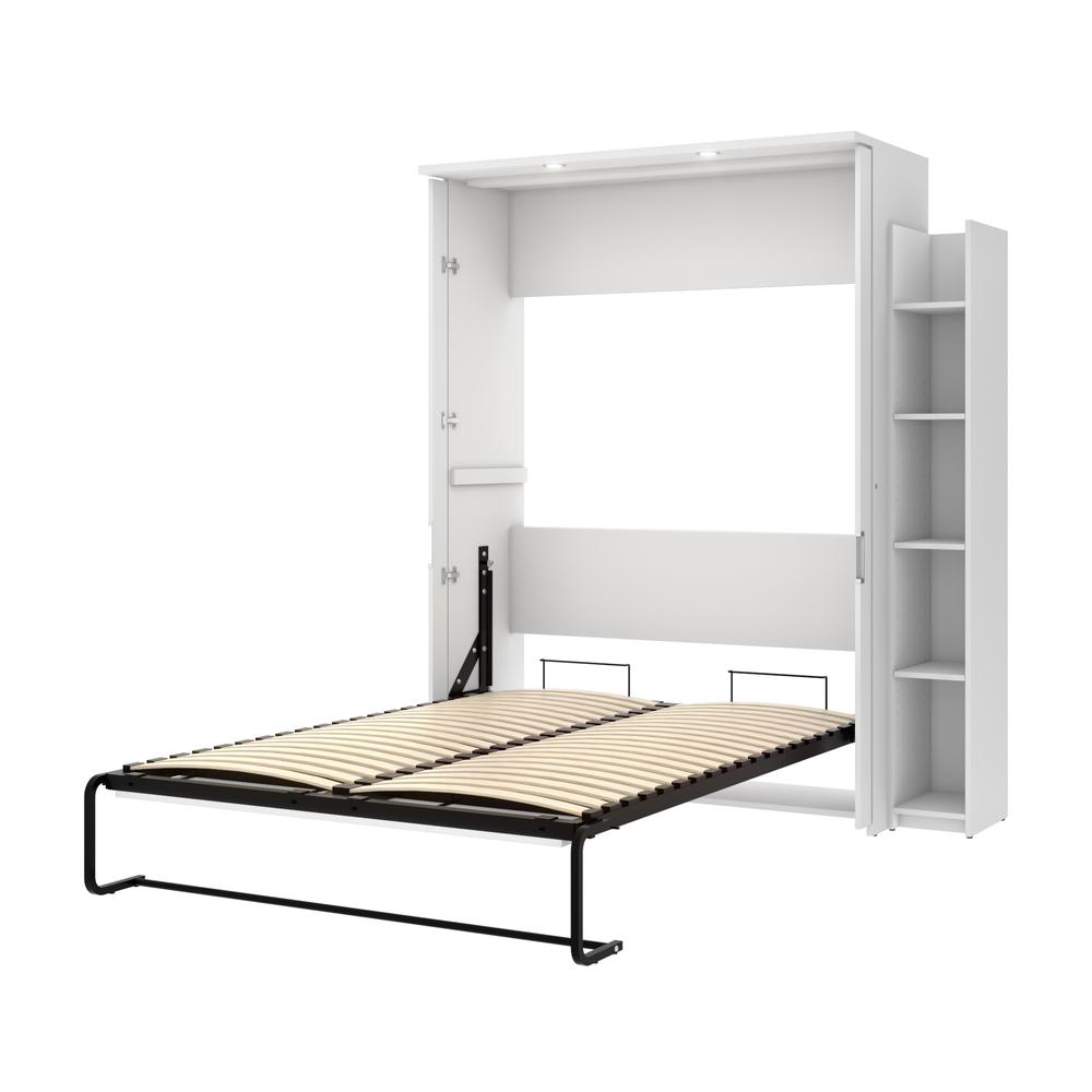 Bestar Lumina Full Murphy Bed with Shelving Unit (69W) , White. Picture 2