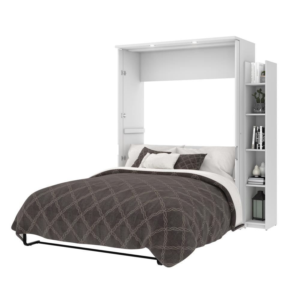 Bestar Lumina Full Murphy Bed with Shelving Unit (69W) , White. Picture 4