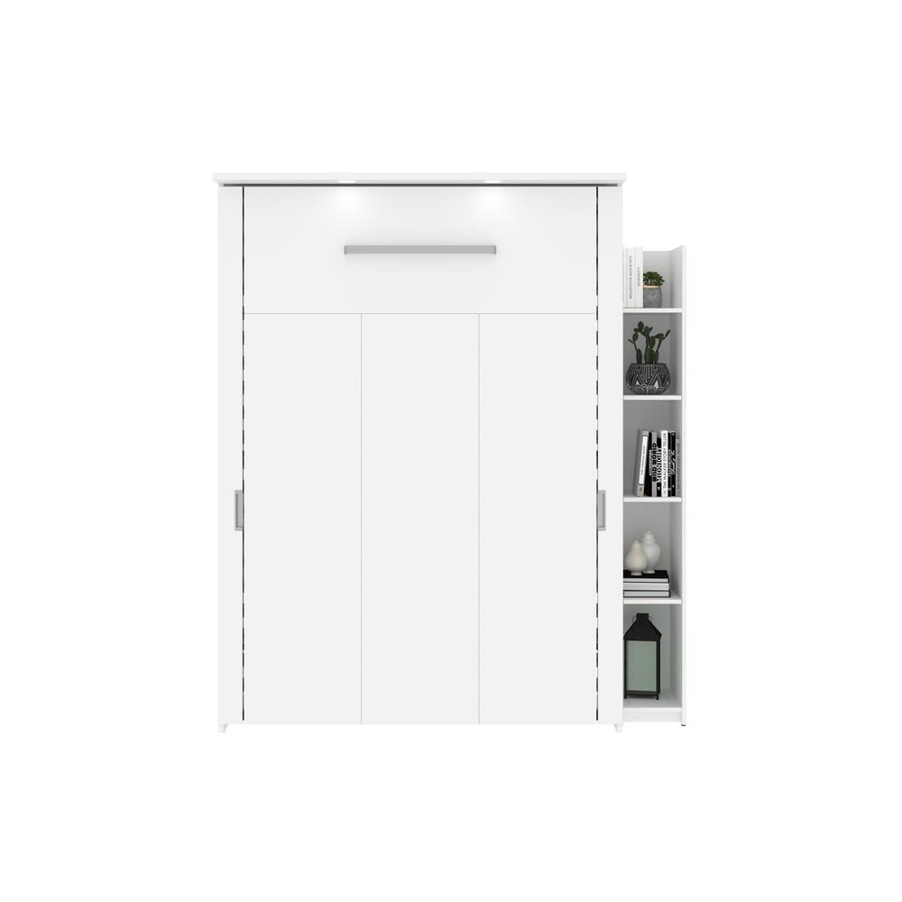 Bestar Lumina Full Murphy Bed with Shelving Unit (69W) , White. Picture 5