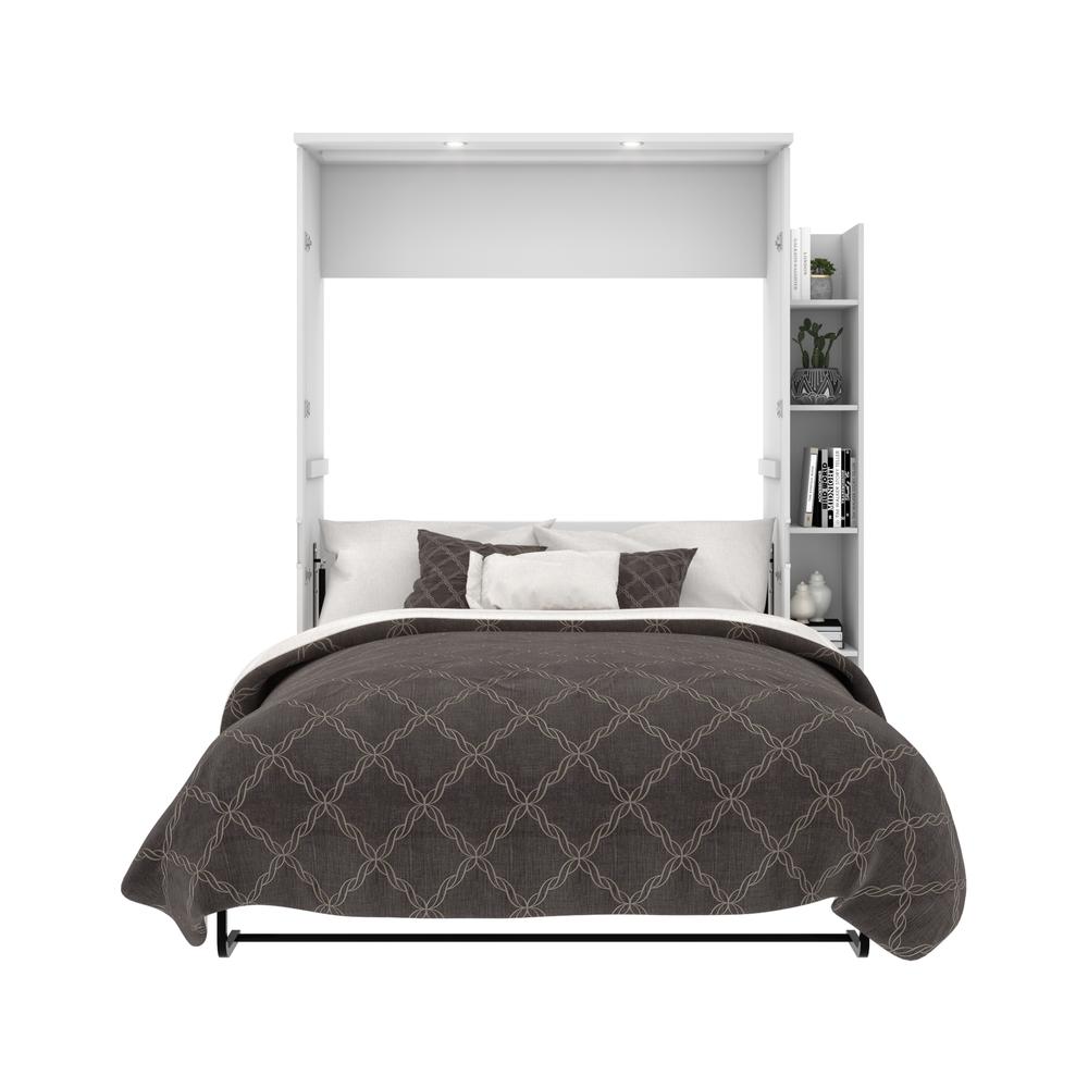 Bestar Lumina Full Murphy Bed with Shelving Unit (69W) , White. Picture 6