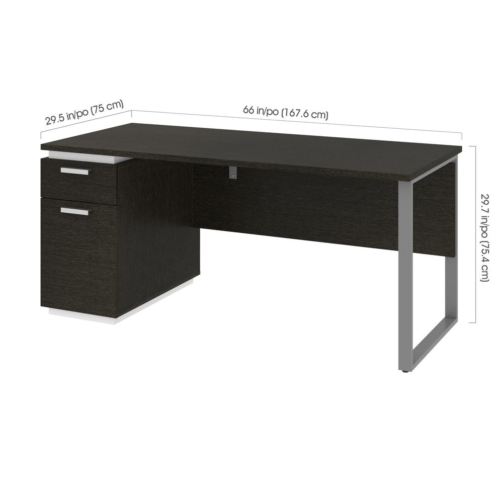 Aquarius Computer Desk - Deep Grey & White. Picture 6
