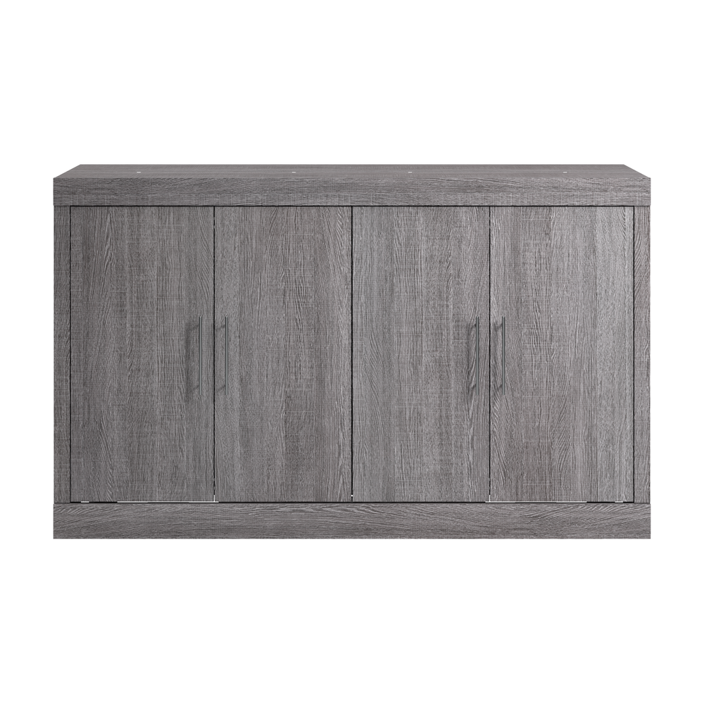 75W Queen Cabinet Bed with Mattress in Bark Grey. Picture 2