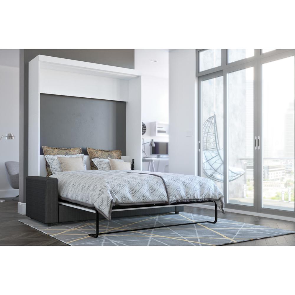 Nebula 2-Piece Queen Wall Bed and Sofa Set - White & Grey. Picture 2