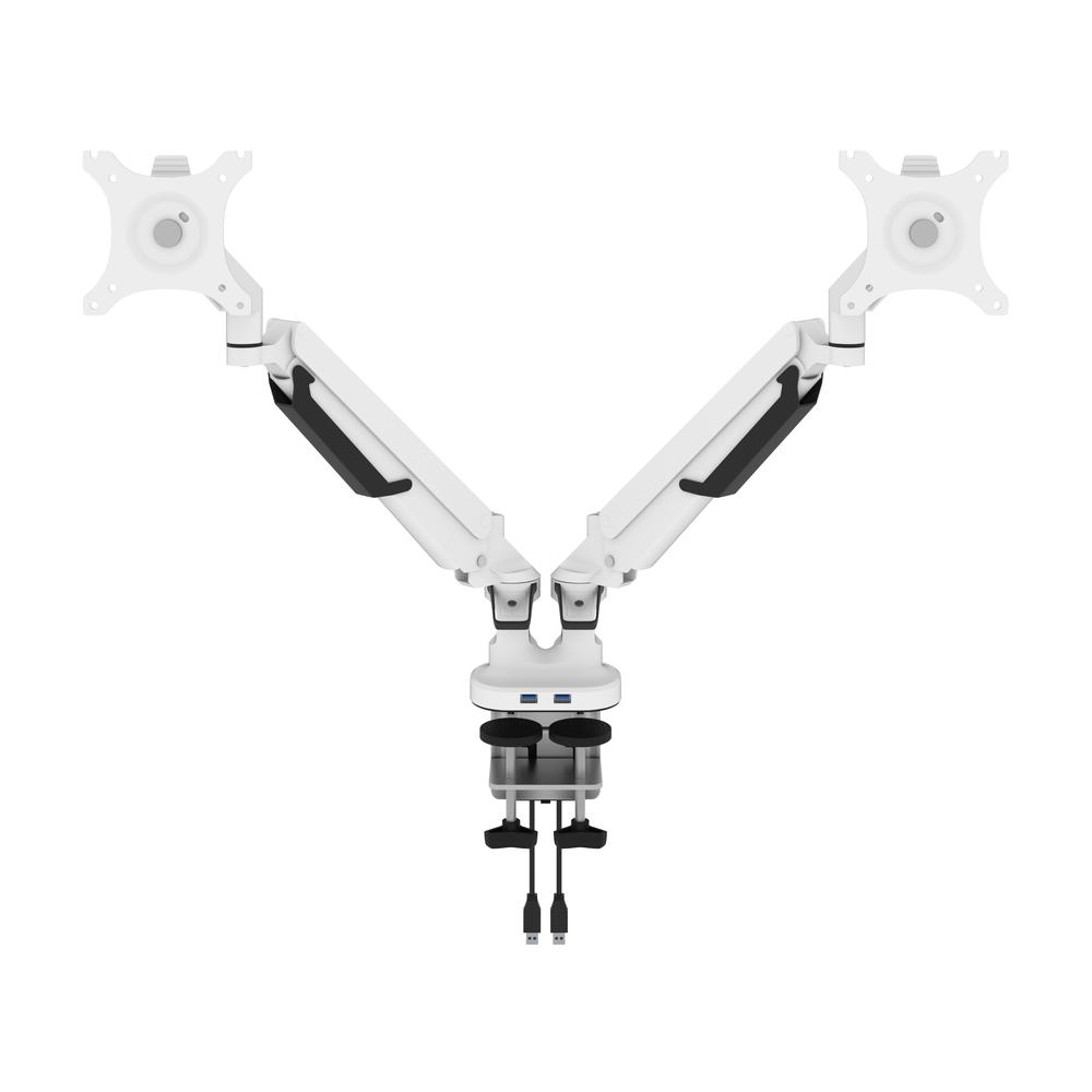 Bestar Universel Dual Monitor Arm for 32-inch Monitors , White. Picture 1