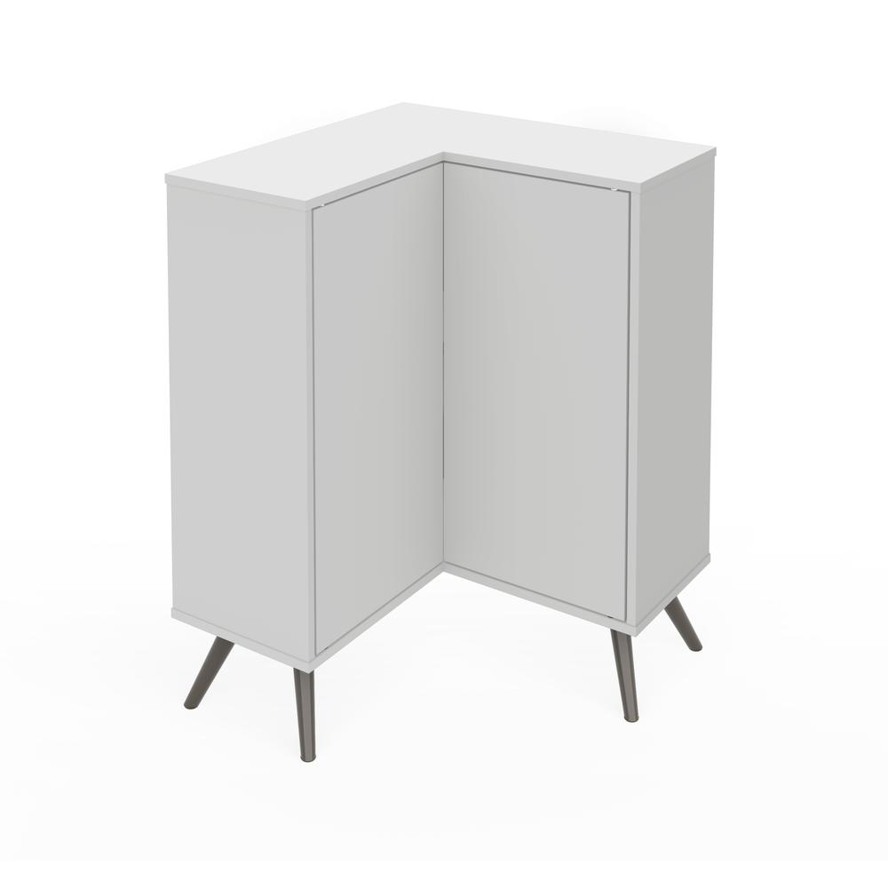 Bestar Small Space Krom Corner Storage Unit in White. The main picture.