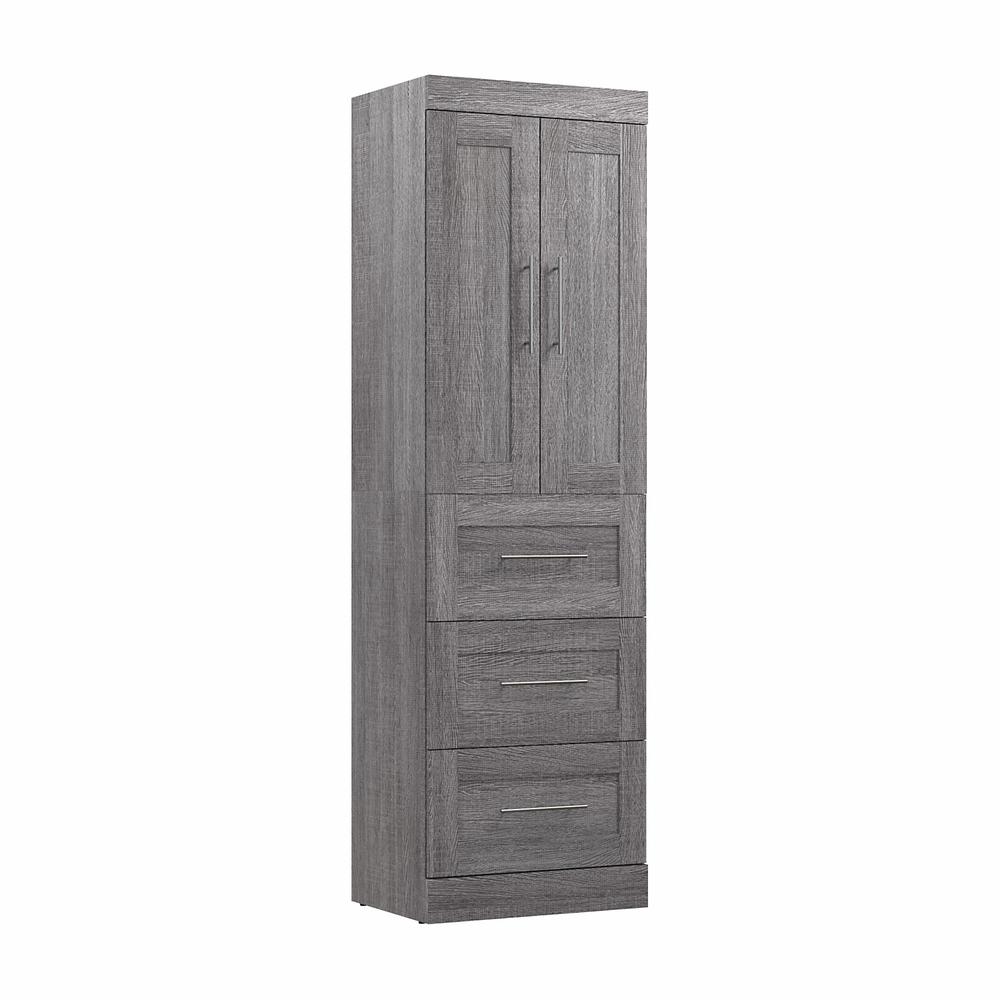 Pur 25W Wardrobe with Drawers in Bark Gray. Picture 1