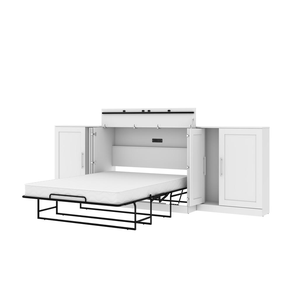 Pur by Bestar Full Cabinet Bed with Two Storage Units - White. Picture 3