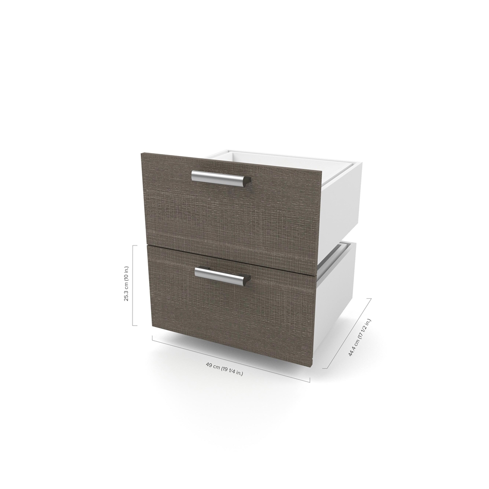 19.5" Multi-Storage Cubby with drawers in Bark Gray and White. Picture 3