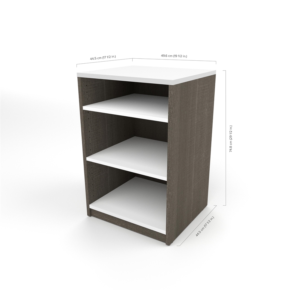 19.5" Base Storage Unit in Bark Gray and White. Picture 1