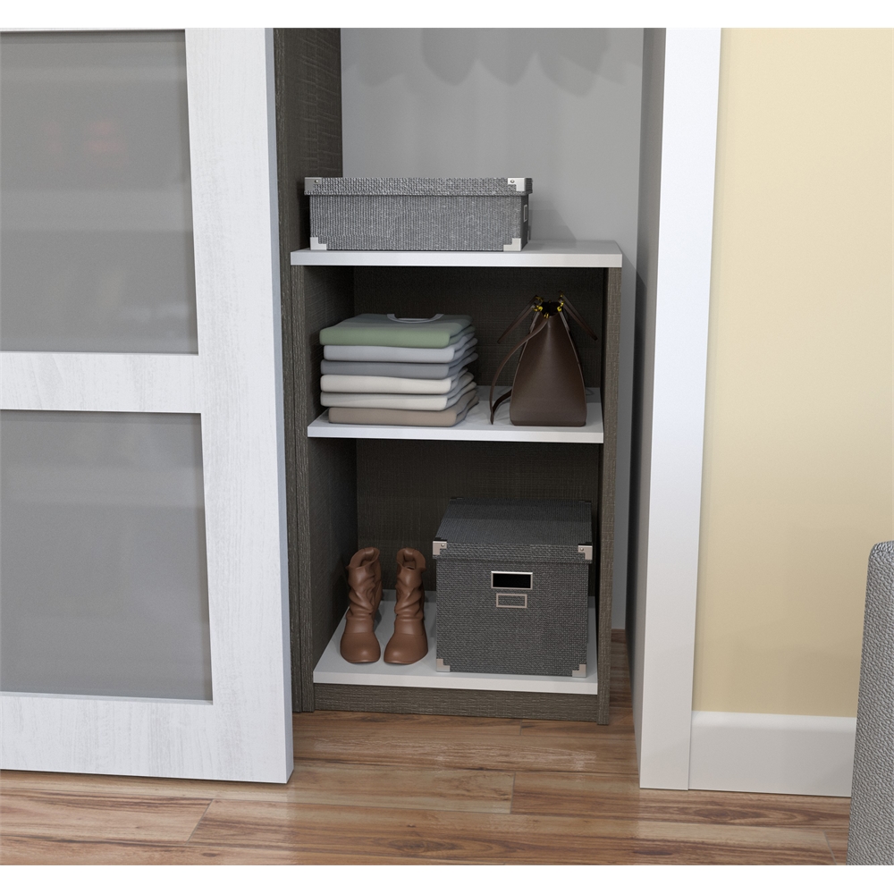 19.5" Base Storage Unit in Bark Gray and White. Picture 2