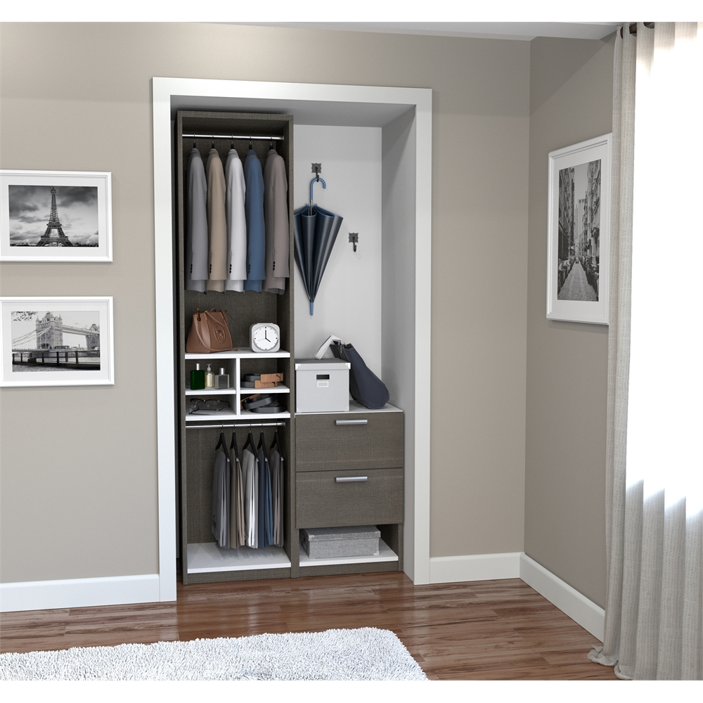 Classic 39" Reach-In Closet in Bark Gray and White. The main picture.