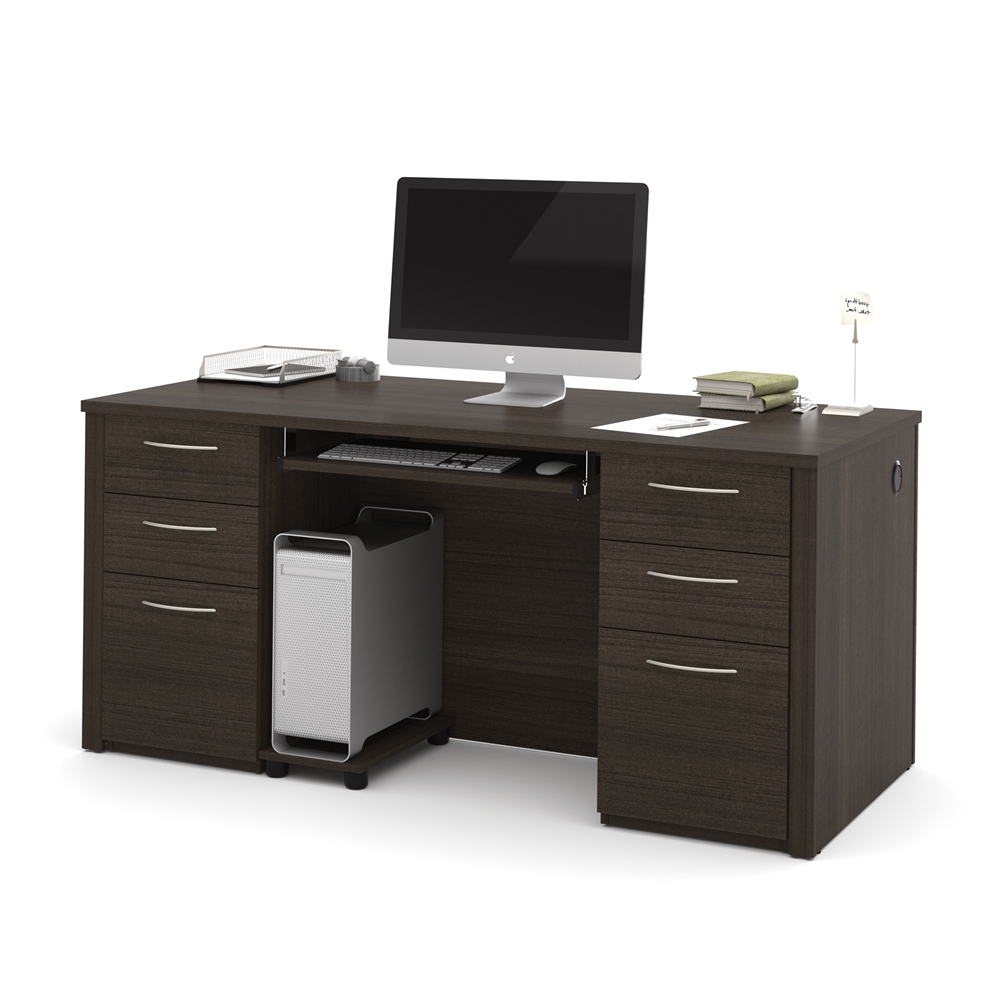 Embassy 66" Executive desk kit in Dark Chocolate. The main picture.