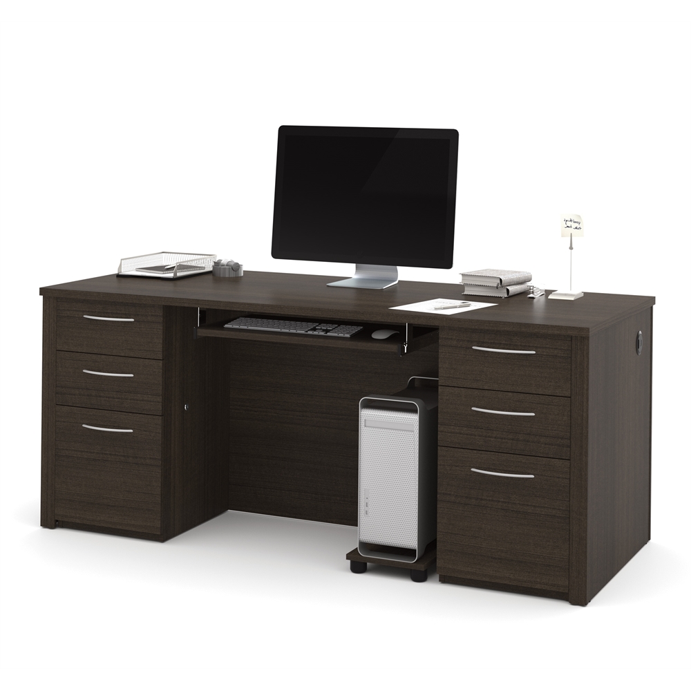 Embassy 71" Executive desk kit in Dark Chocolate. The main picture.