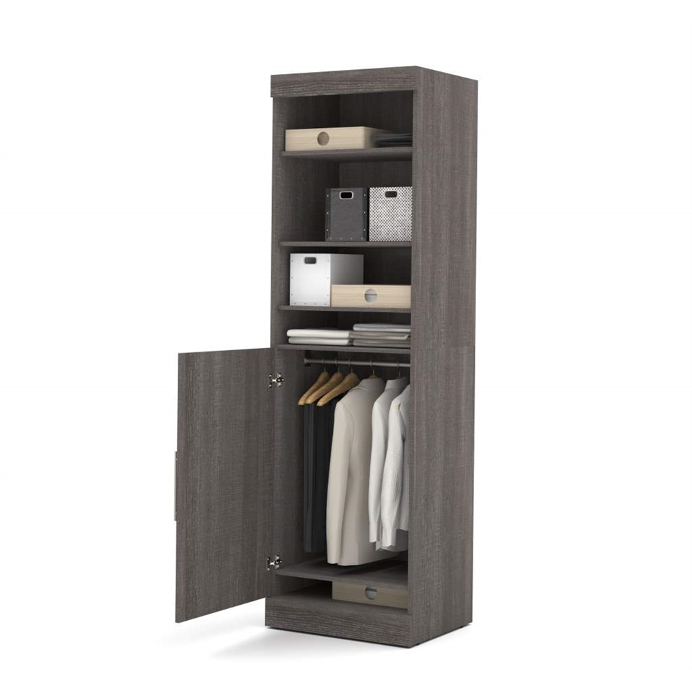Nebula 25" Storage unit with door in Bark Gray. Picture 2