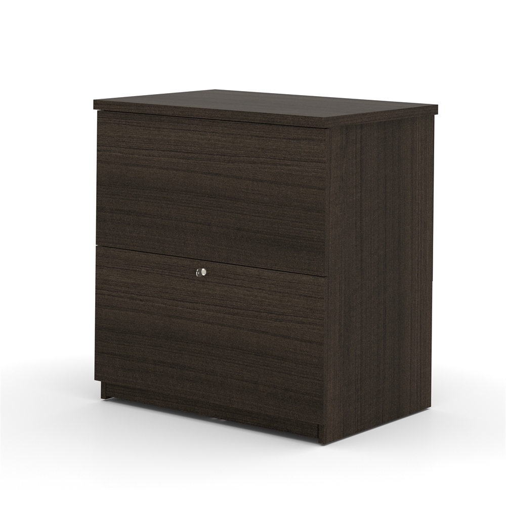 Ridgeley U-shaped Desk with lateral file and bookcase in Dark Chocolate. Picture 6