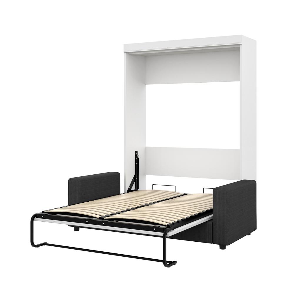Edge 2-Piece Full Wall Bed and Sofa Set - White & Grey. Picture 4