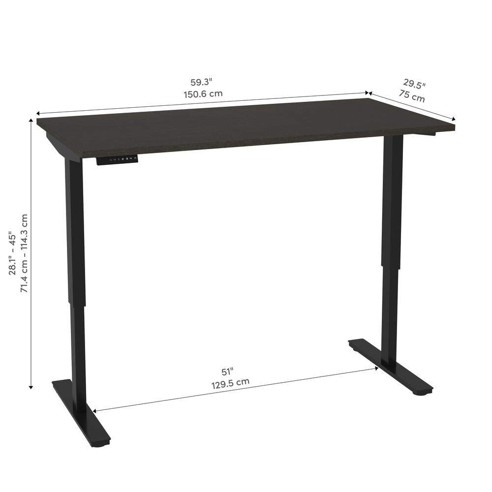 BESTAR Universel 30“ x 60“ Standing desk  in deep grey. Picture 10