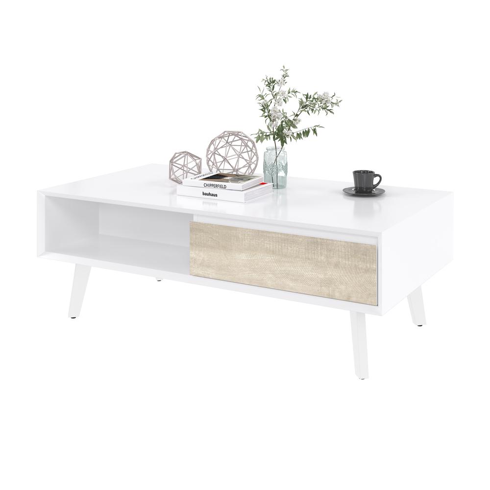 Bestar Adara 48W Coffee Table in uv white and mountain ash gray. Picture 6
