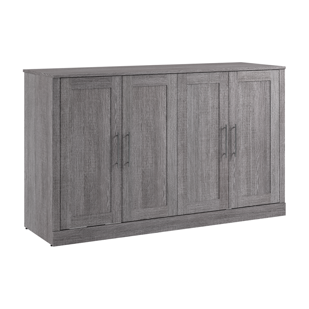 75W Queen Cabinet Bed with Mattress in Bark Grey. Picture 1