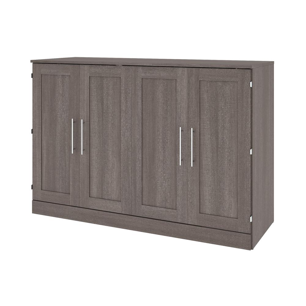 Queen Cabinet Bed with Mattress in Bark Gray. Picture 1