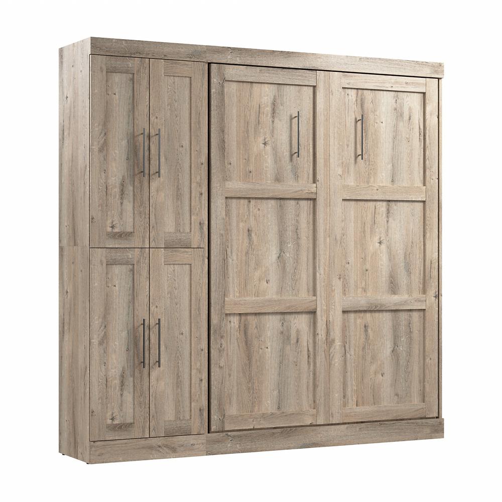 Pur Full Murphy Bed with Closet Organizer (84W) in Rustic Brown. Picture 1