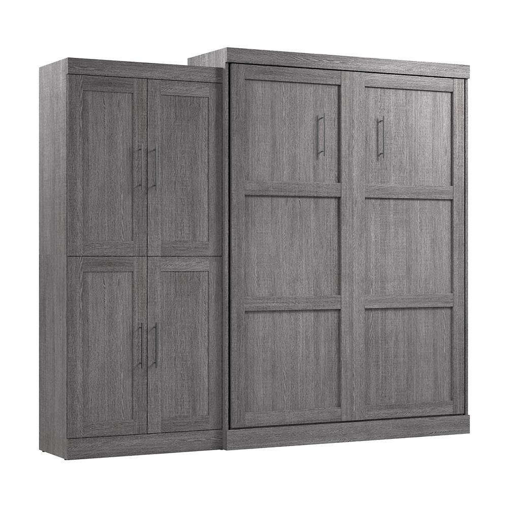 Pur Queen Murphy Bed with Wardrobe (101W) in Bark Gray. Picture 1